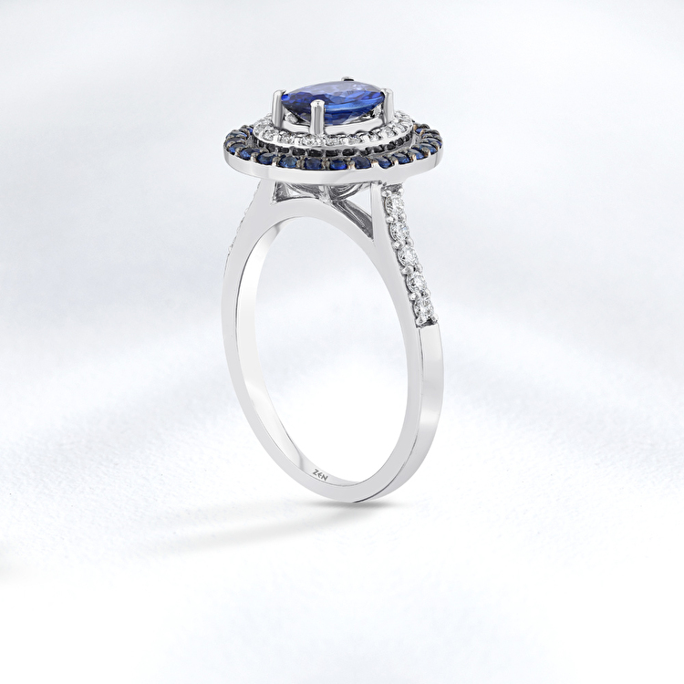 1,32 Karat Safir Pırlanta Yüzük
