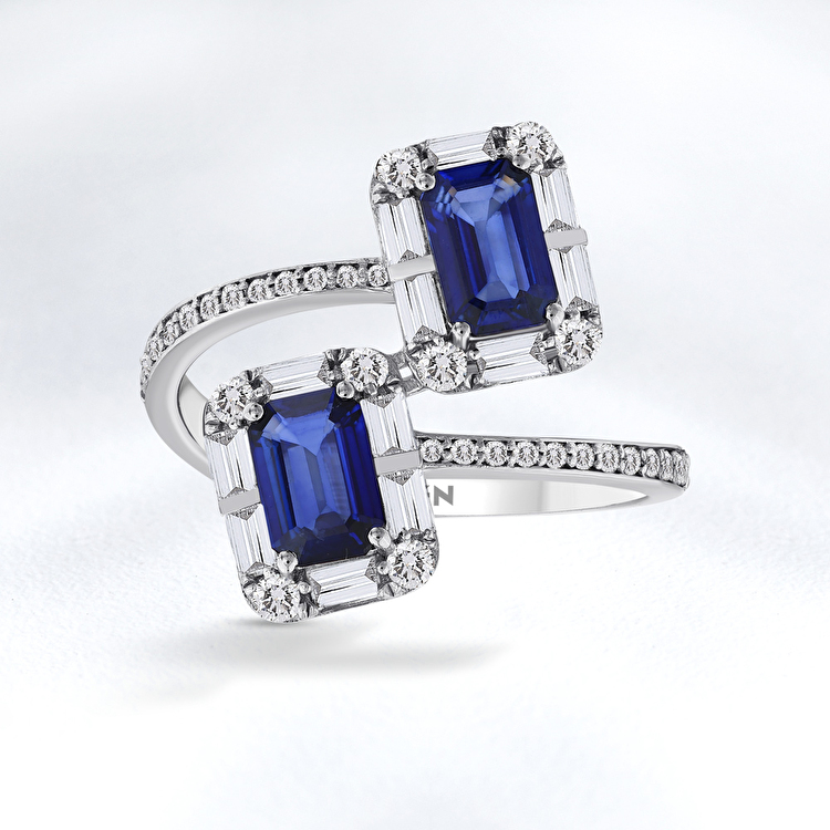 1,72 Karat Safir Pırlanta Yüzük