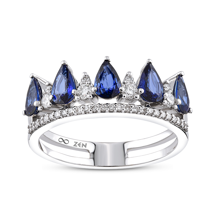 1,20 Karat Pırlanta Safir Yüzük