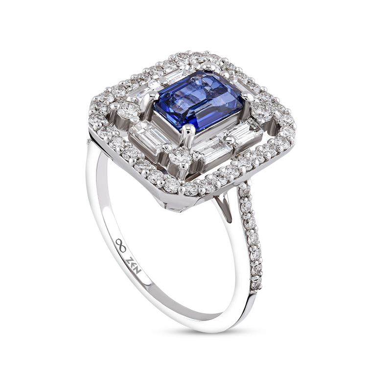 1,82 Karat Pırlanta Safir Yüzük