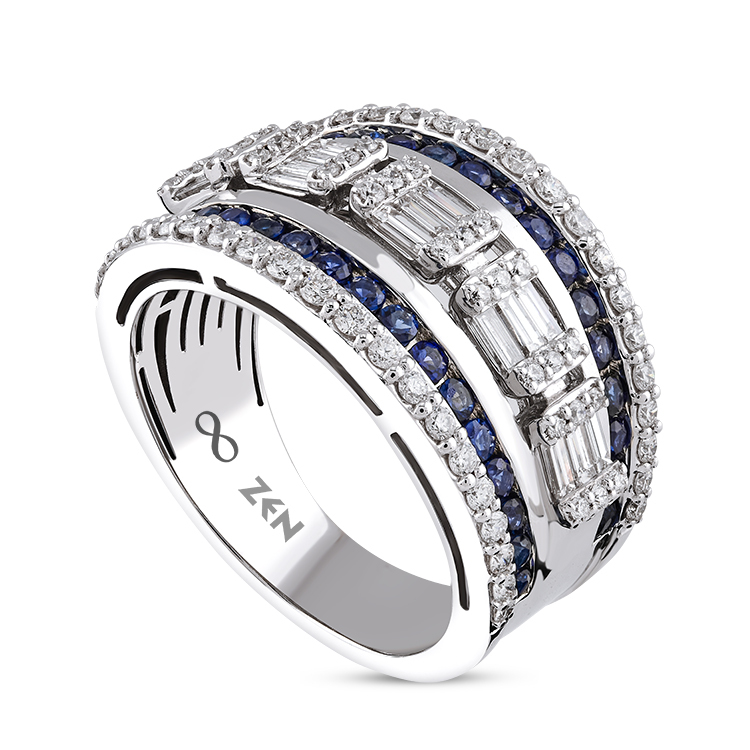 1,42 Karat Pırlanta Safir Yüzük