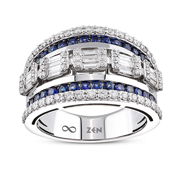 1,42 Karat Pırlanta Safir Yüzük