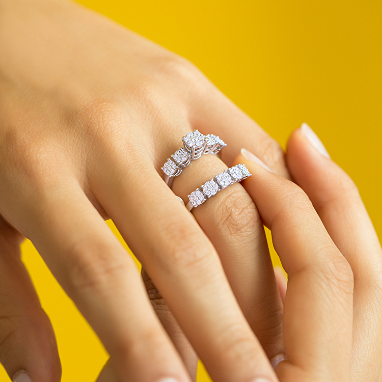 0,77 Karat Twins İkili Pırlanta Yüzük