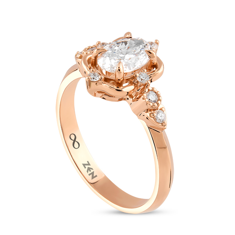 0,81 Karat Vintage Oval Tektaş Pırlanta Yüzük