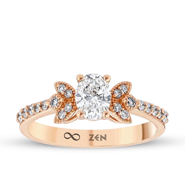 0,70 Karat Vintage Oval Tektaş Pırlanta Yüzük