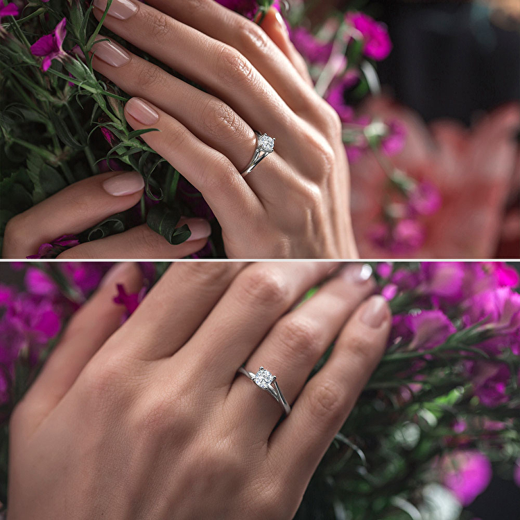 0,51 Karat Tektaş Pırlanta Yüzük