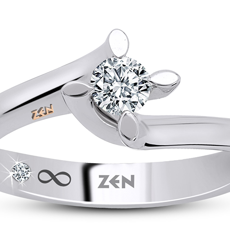 0,20 Karat Sarmaşık Tektaş Pırlanta Yüzük