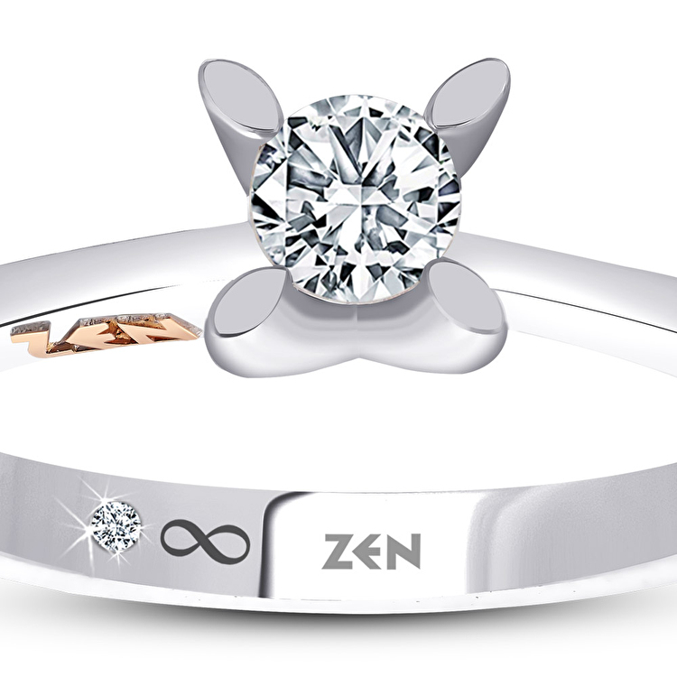 0,18 Karat Tektaş Pırlanta Yüzük