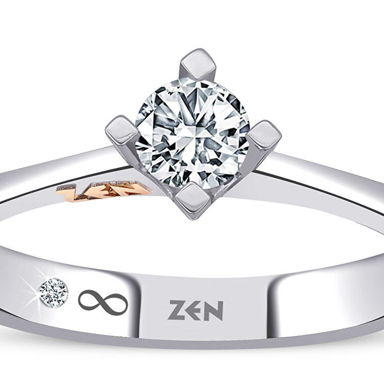 0,27 Karat  Aşk Pusulası Tektaş Pırlanta Yüzük