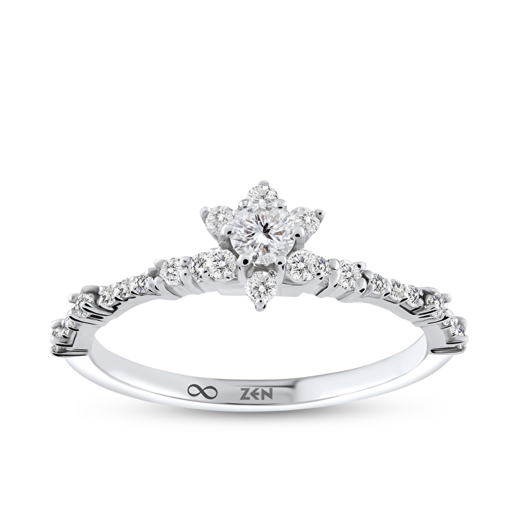 0,34 Karat Lotus Tektaş Pırlanta Yüzük