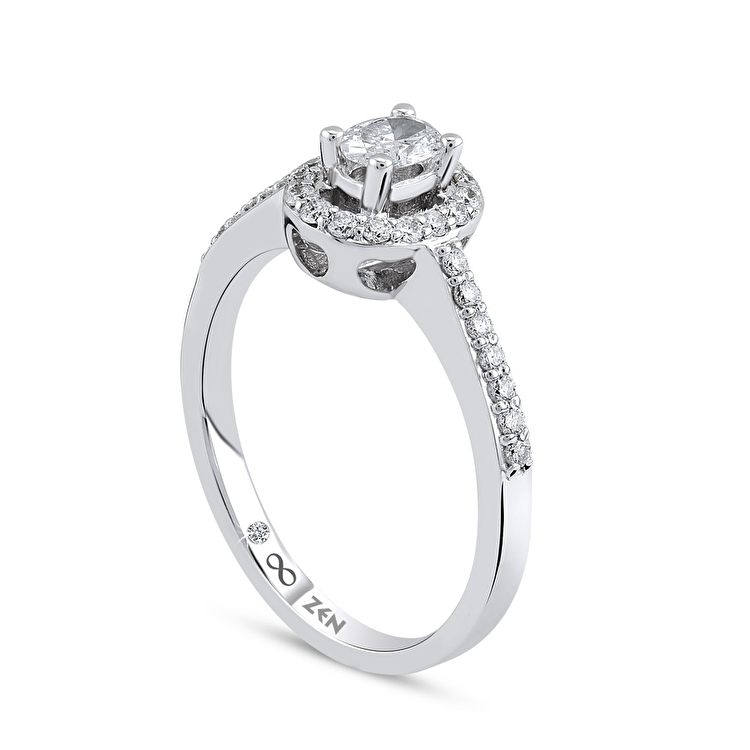 0,65 Karat Oval Tektaş Pırlanta Yüzük