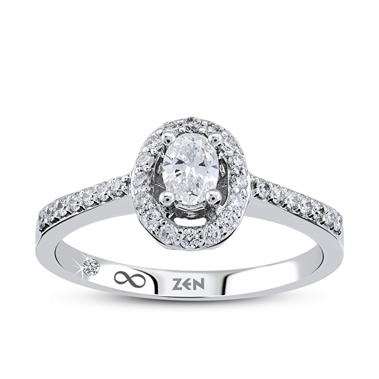 0,65 Karat Oval Tektaş Pırlanta Yüzük