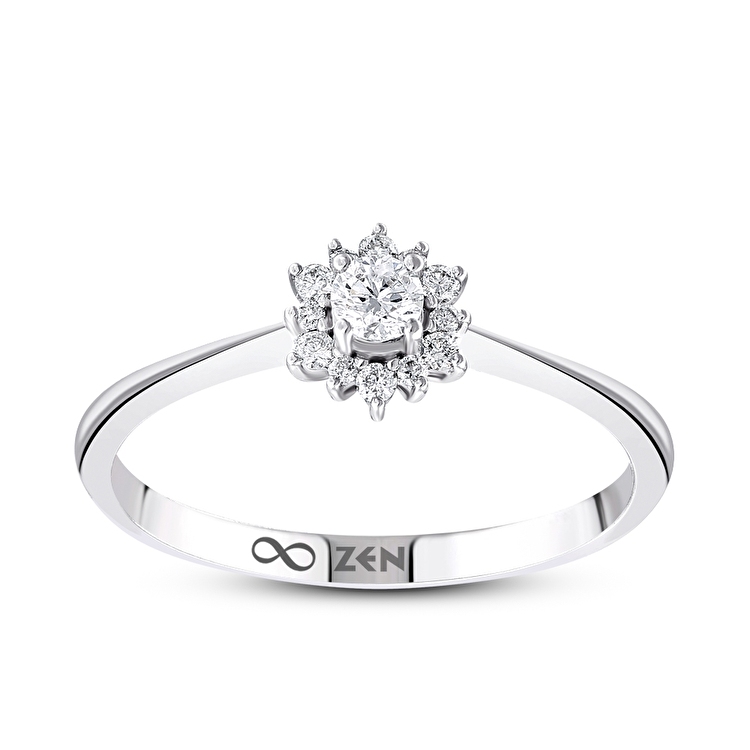 0,18 Karat Tasarım Tektaş Pırlanta Yüzük