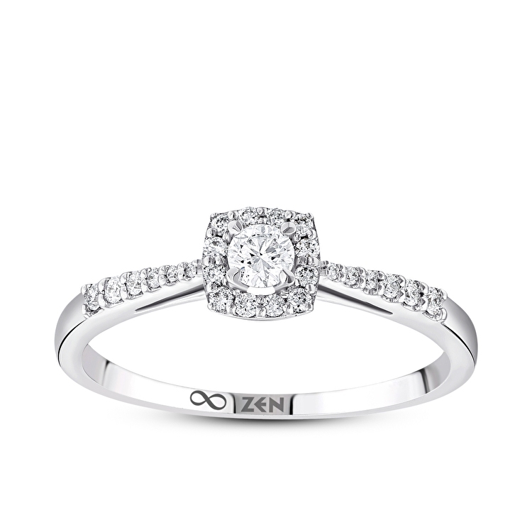 0,21 Karat Tasarım Tektaş Pırlanta Yüzük