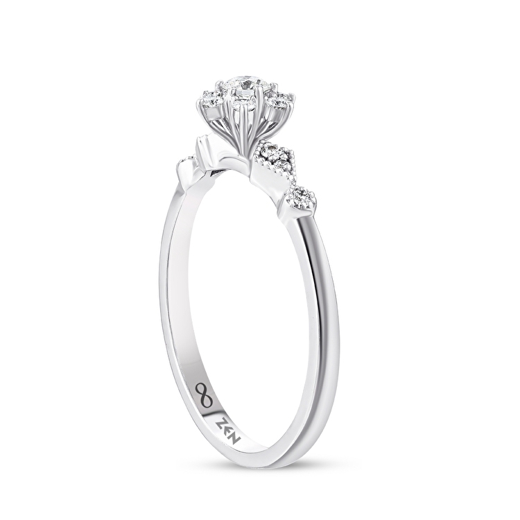 0,22 Karat Lotus Tektaş Pırlanta Yüzük