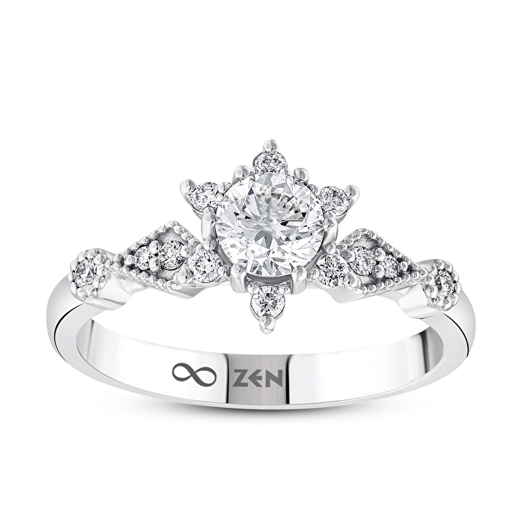 0,62 Karat Lotus Tektaş Pırlanta Yüzük