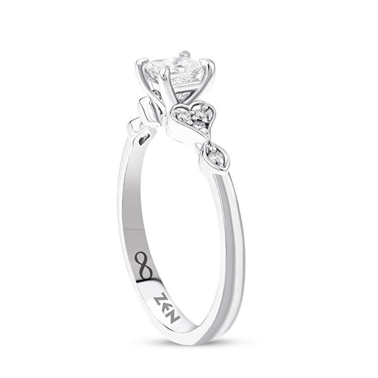 0,36 Karat Vintage Prenses Kare Tektaş Pırlanta Yüzük