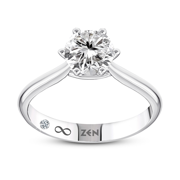 1,00 Karat HRD Sertifikalı Tiara Tektaş Pırlanta Yüzük