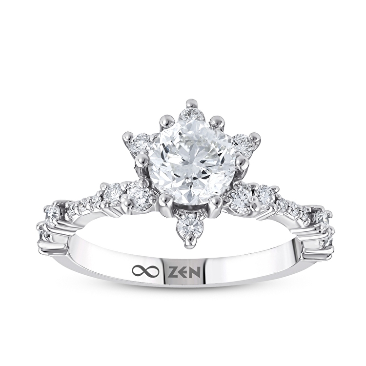 1,30 Karat HRD Sertifikalı Lotus Tektaş Pırlanta Yüzük