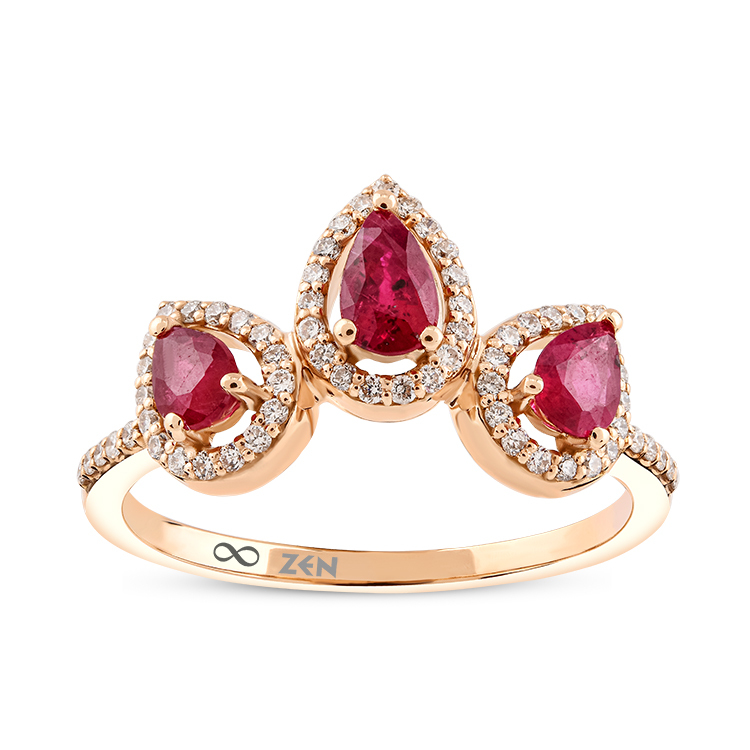 0,84 Karat Pırlanta Yakut Yüzük