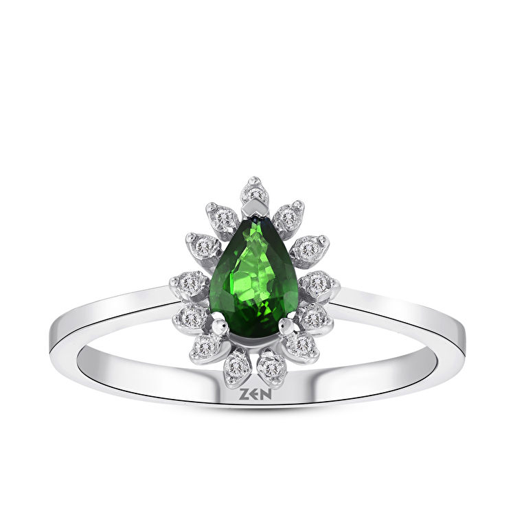 0,24 Karat Pırlanta Zümrüt Yüzük