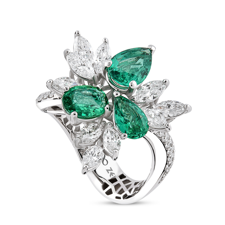 3,02 Karat Pırlanta Zümrüt Yüzük