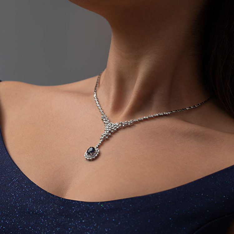4,52 Karat Pırlanta Safir Gerdanlık