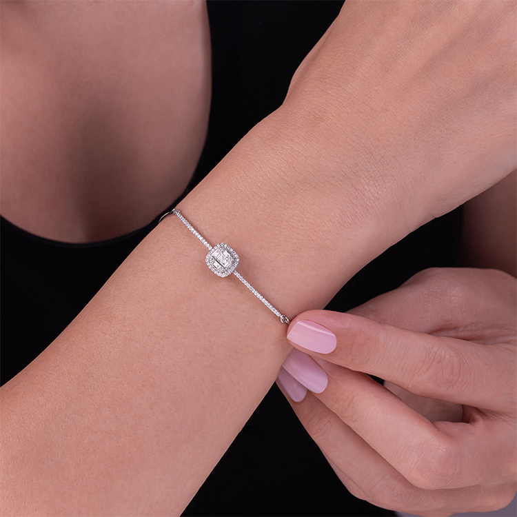 0,50 Karat Baget Pırlanta Bileklik