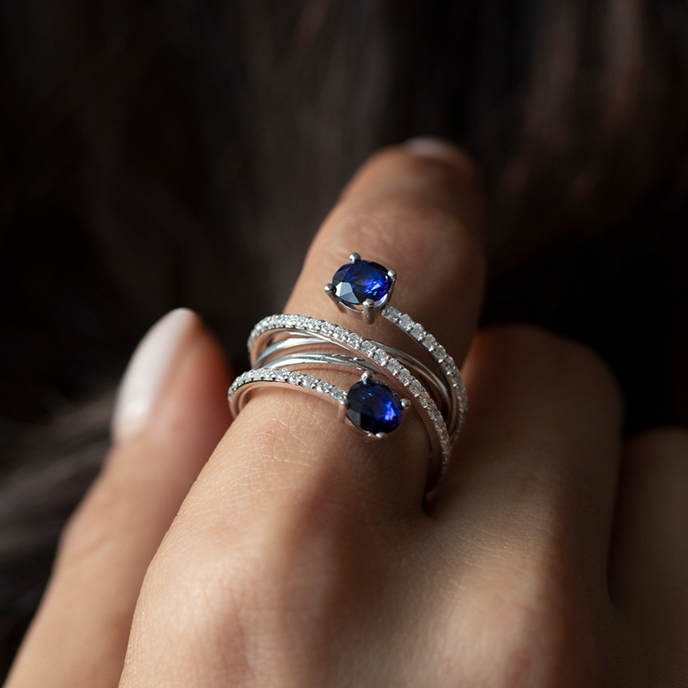 2,29 Karat Pırlanta Safir Yüzük
