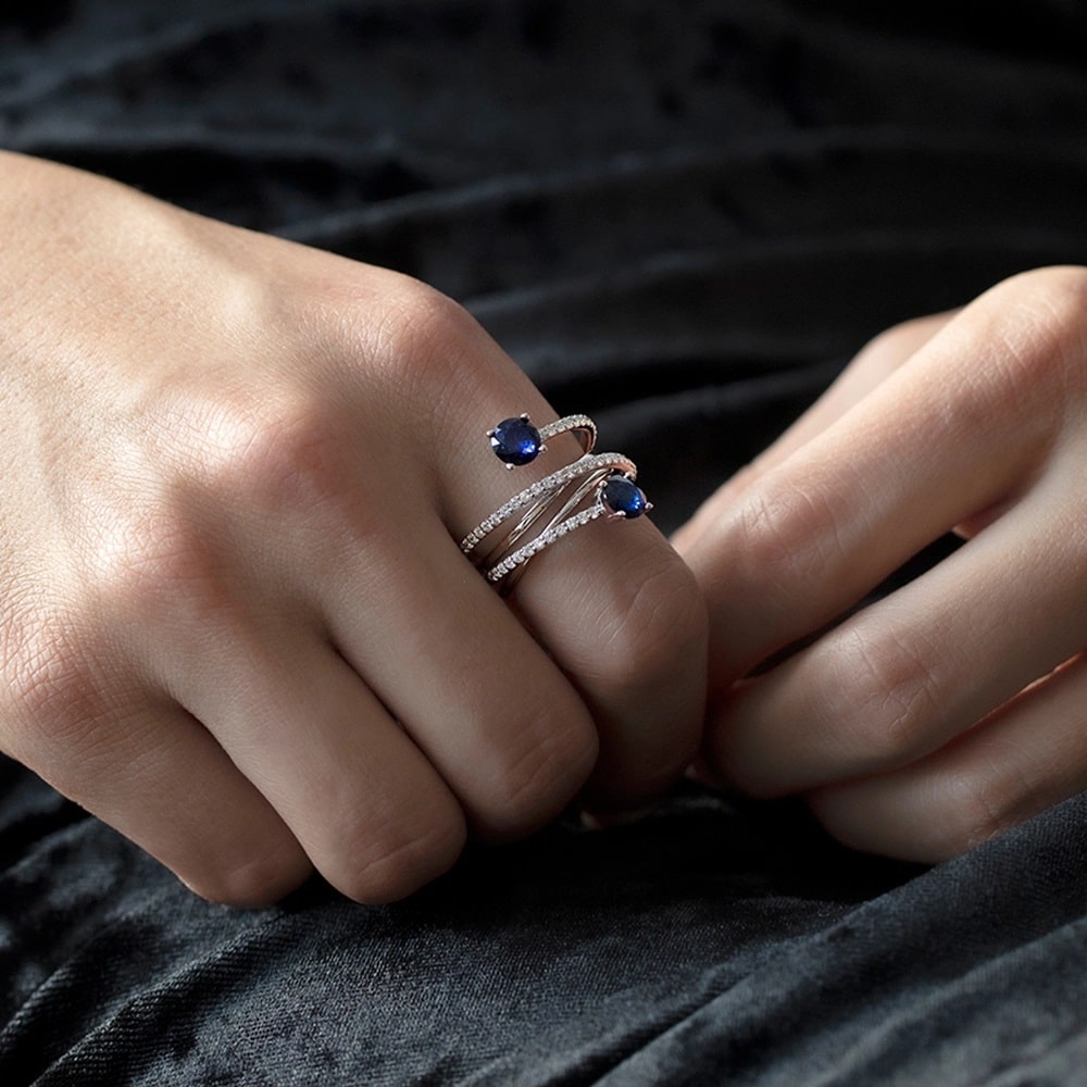 2,29 Karat Pırlanta Safir Yüzük