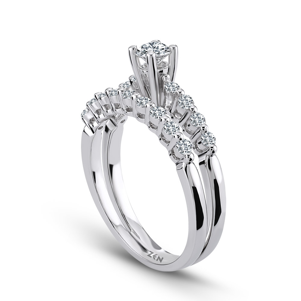 0,66 Karat Tektaş ve Yarımtur Pırlanta Yüzük