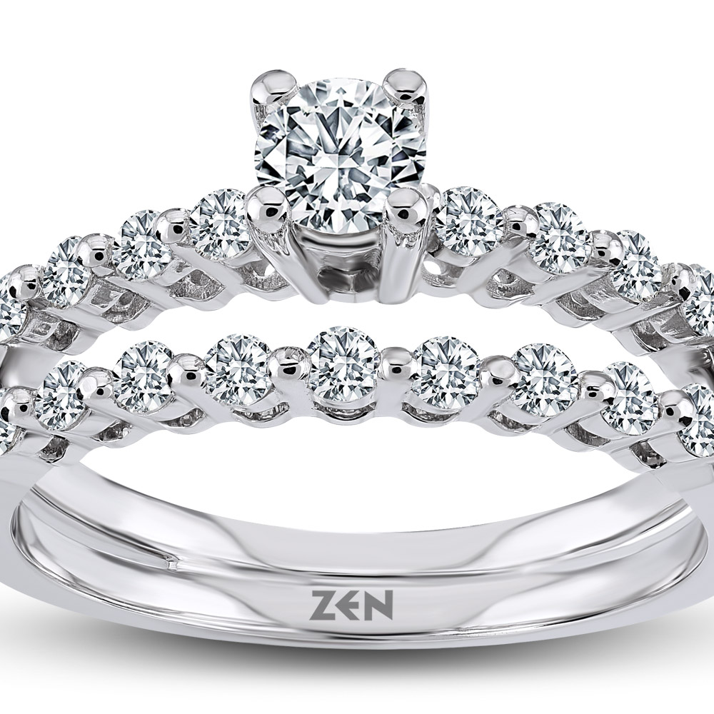 0,66 Karat Tektaş ve Yarımtur Pırlanta Yüzük