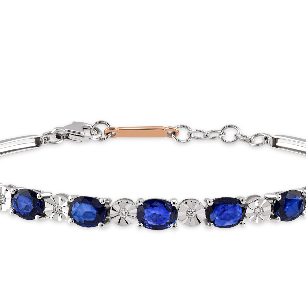 3,01 Karat Yakamoz Pırlanta Safir Bileklik