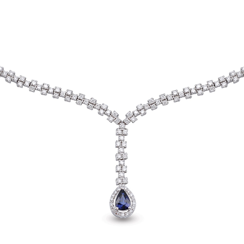 1,87 Karat Pırlanta Safir Gerdanlık