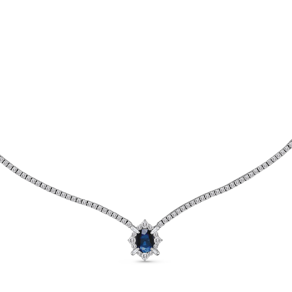 3,53 Karat Pırlanta Safir Gerdanlık