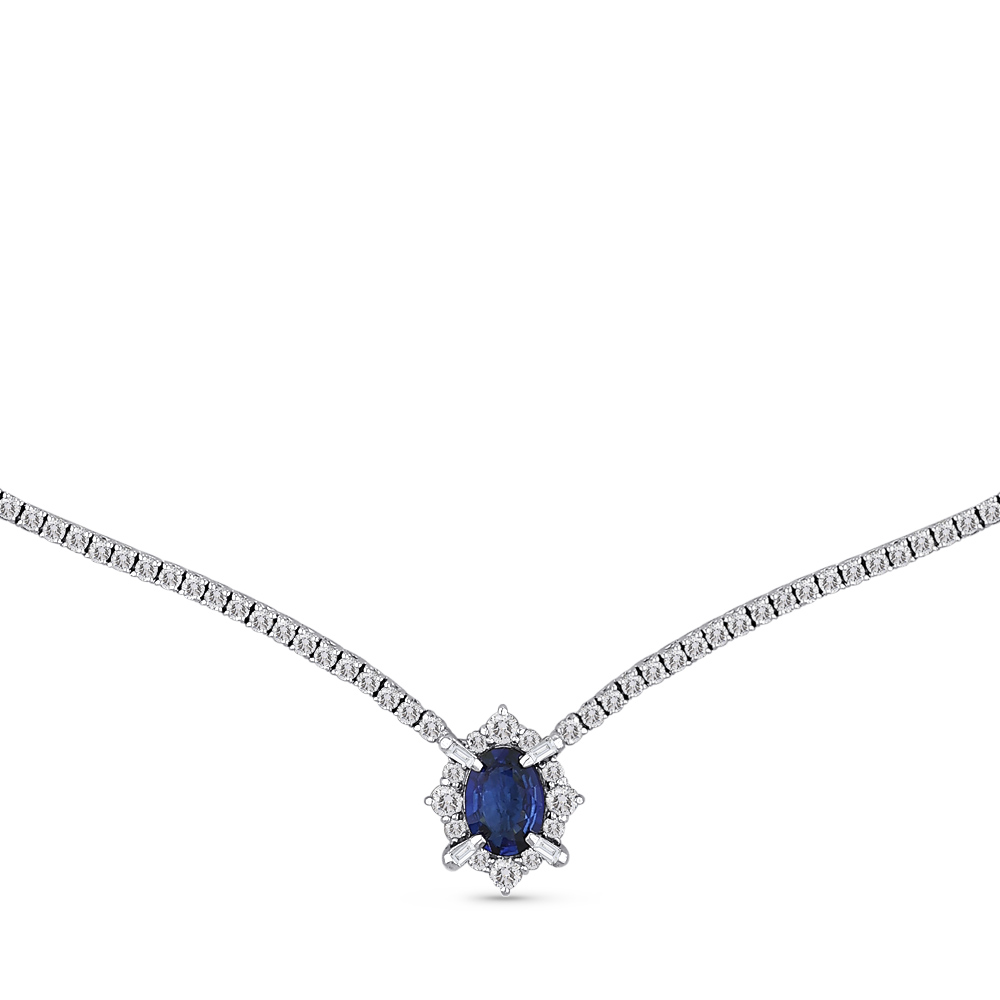 5,74 Karat Pırlanta Safir Gerdanlık