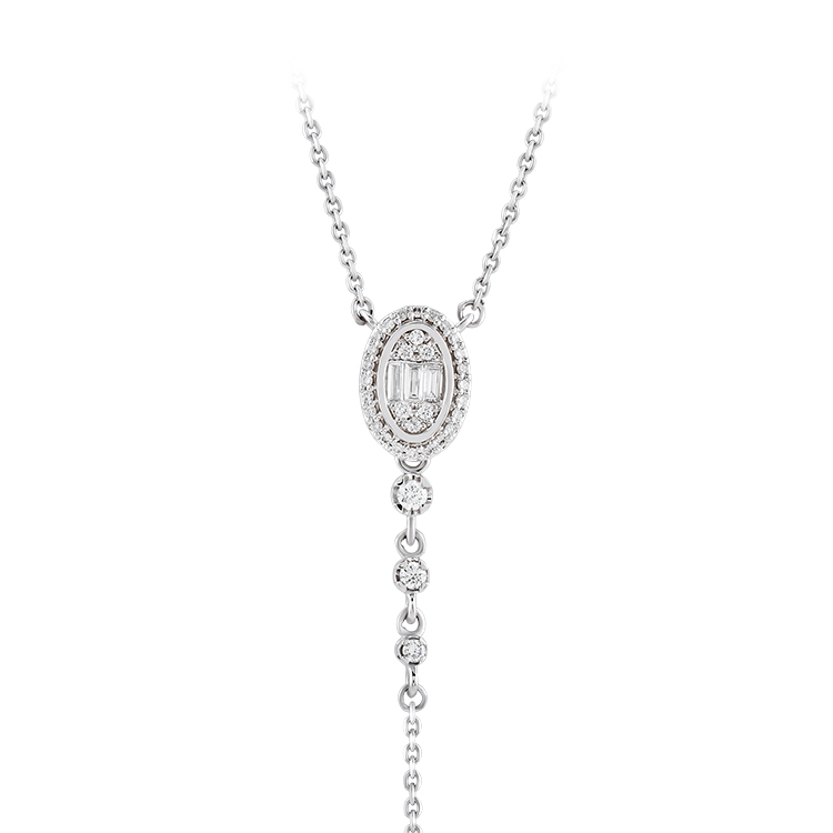 0,18 Karat Baget Pırlanta Kolye