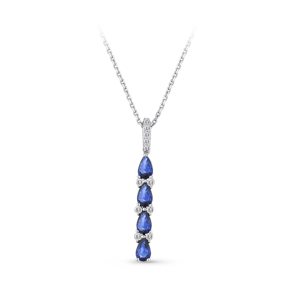 0,82 Karat Pırlanta Safir Kolye