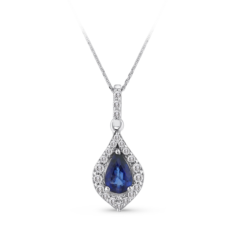0,53 Karat Pırlanta Safir Kolye