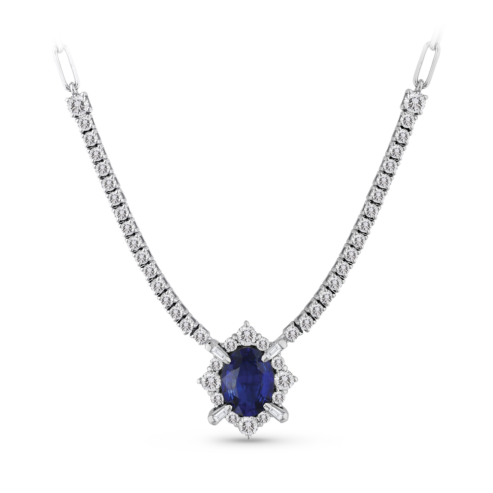 2,36 Karat Pırlanta Safir Kolye