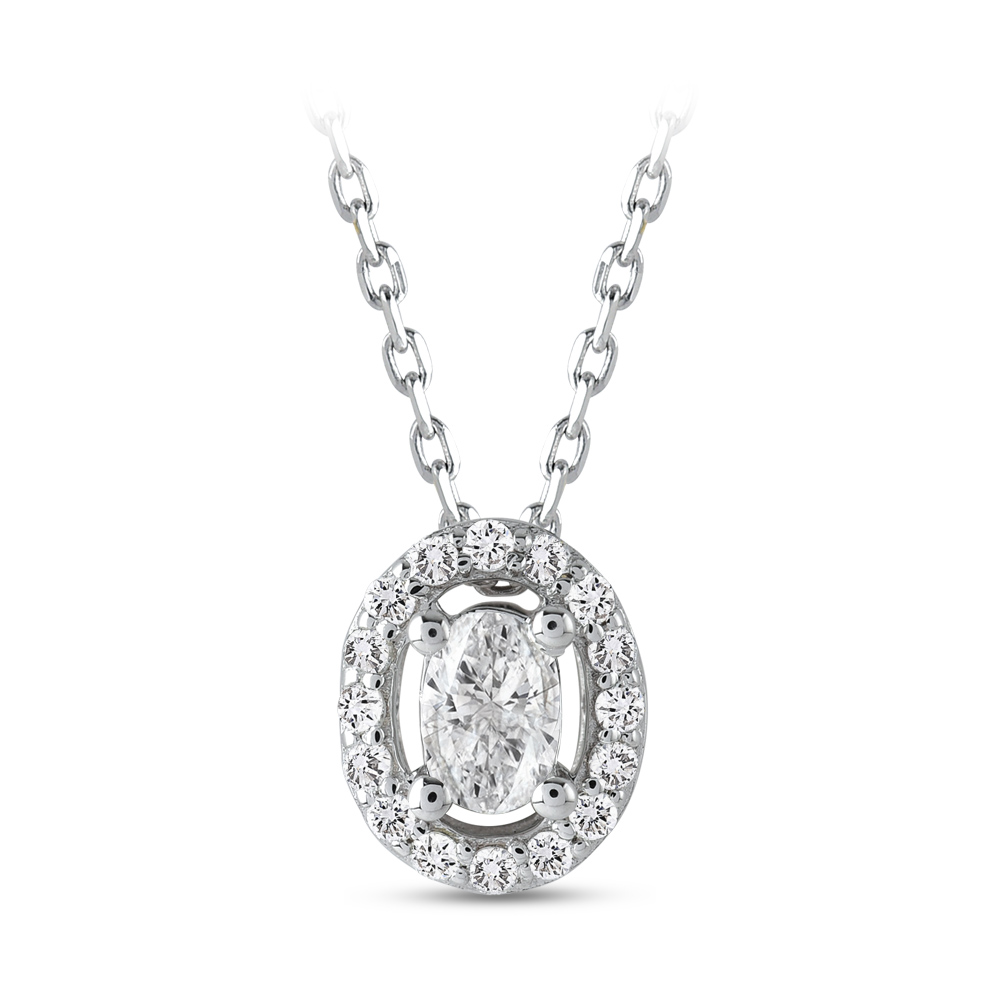 0,32 Karat Oval Tektaş Pırlanta Kolye