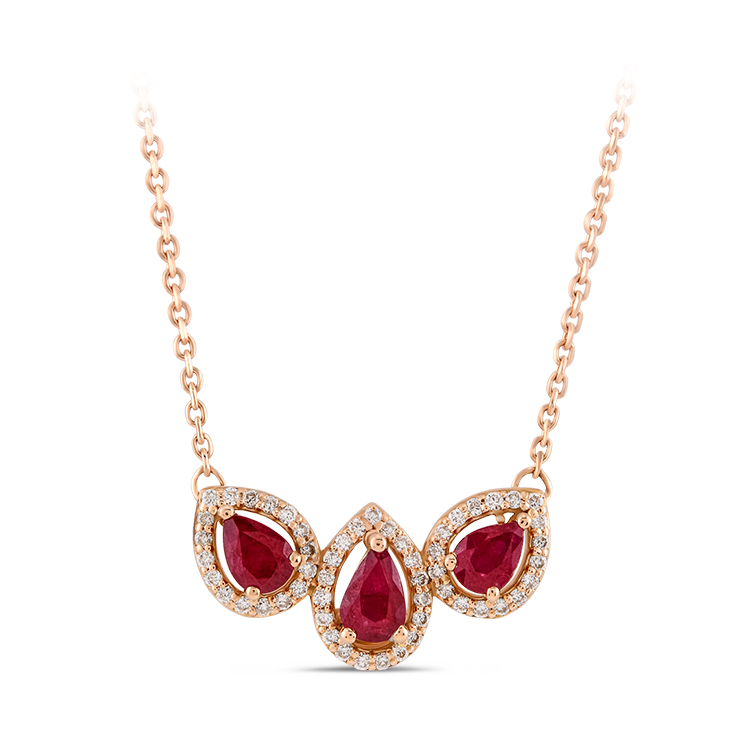 0,81 Karat Pırlanta Yakut Kolye