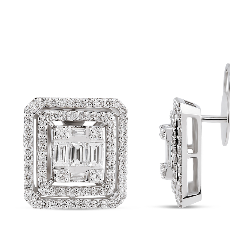 0,99 Karat Baget Pırlanta Küpe