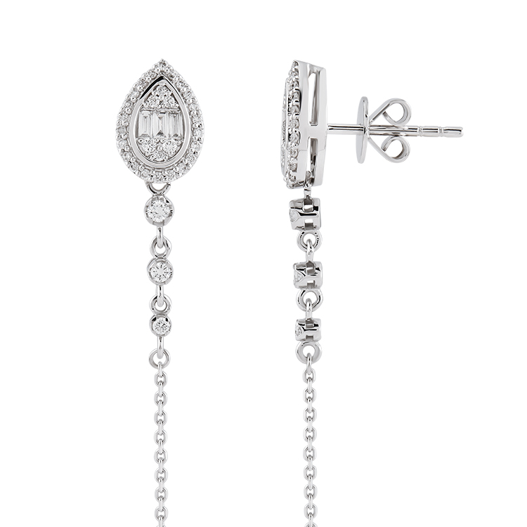 0,40 Karat Baget Pırlanta Küpe