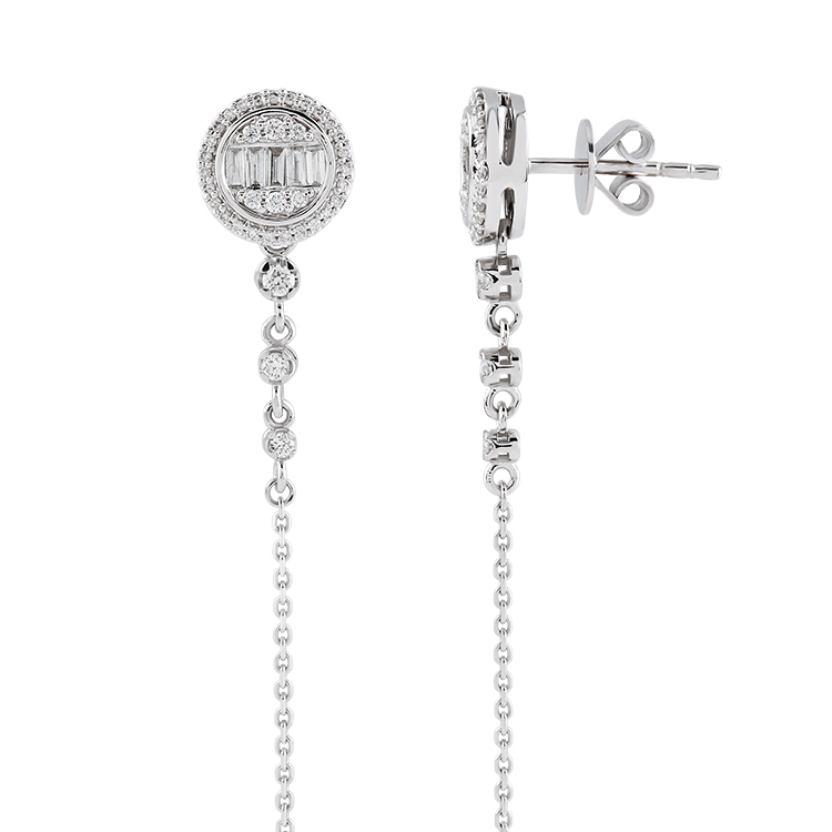 0,42 Karat Baget Pırlanta Küpe