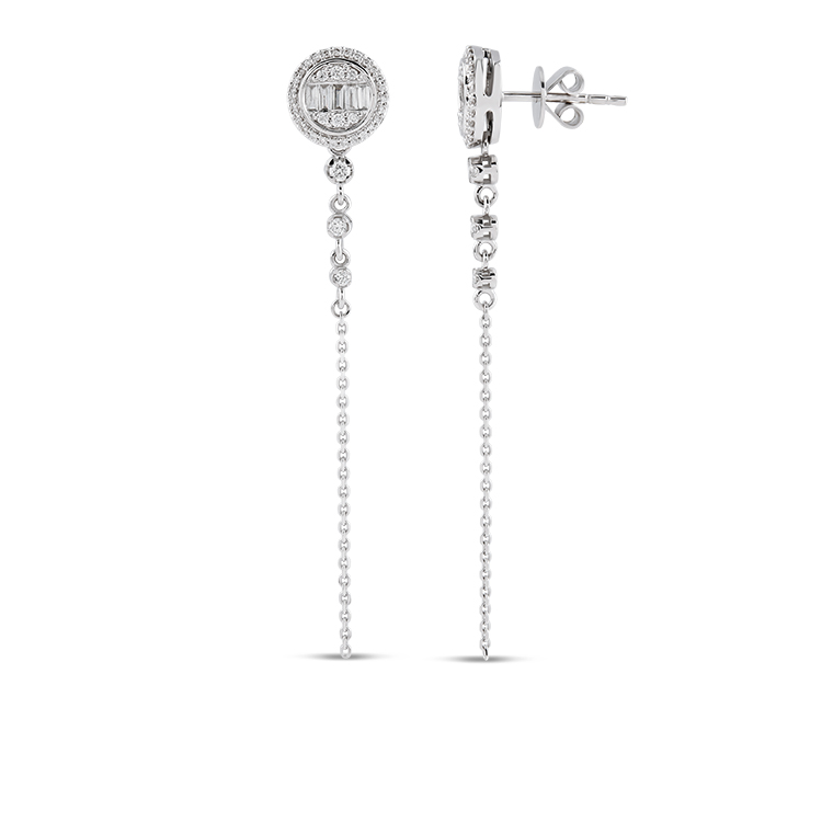 0,42 Karat Baget Pırlanta Küpe