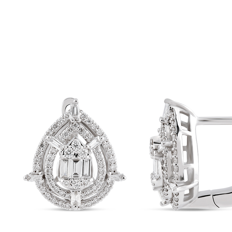 0,64 Karat Baget Pırlanta Küpe