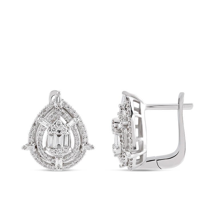 0,64 Karat Baget Pırlanta Küpe