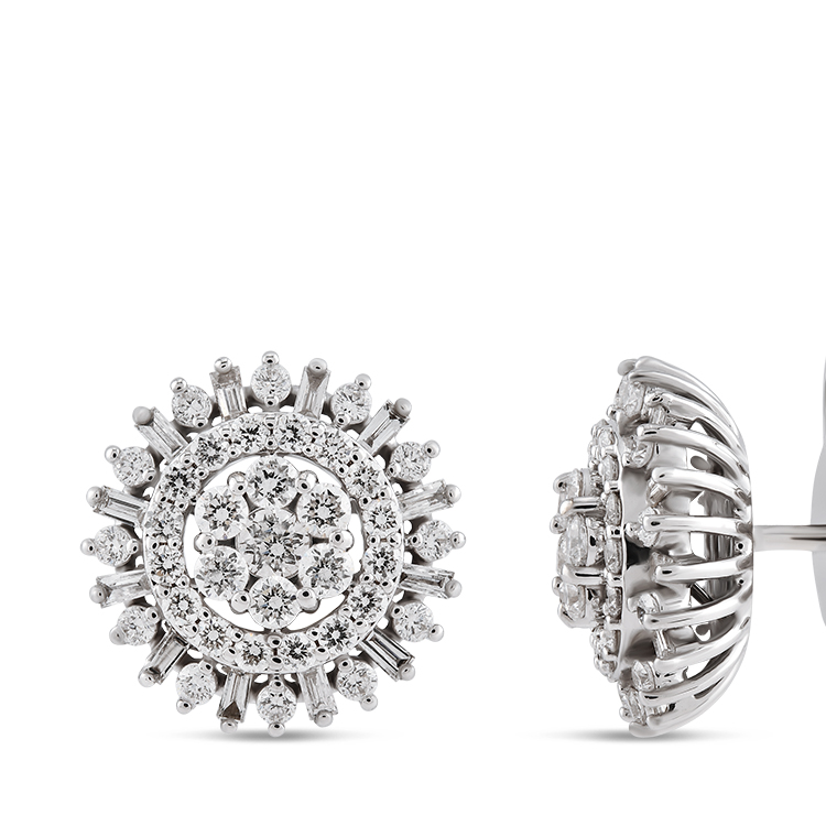 0,98 Karat Baget Pırlanta Küpe