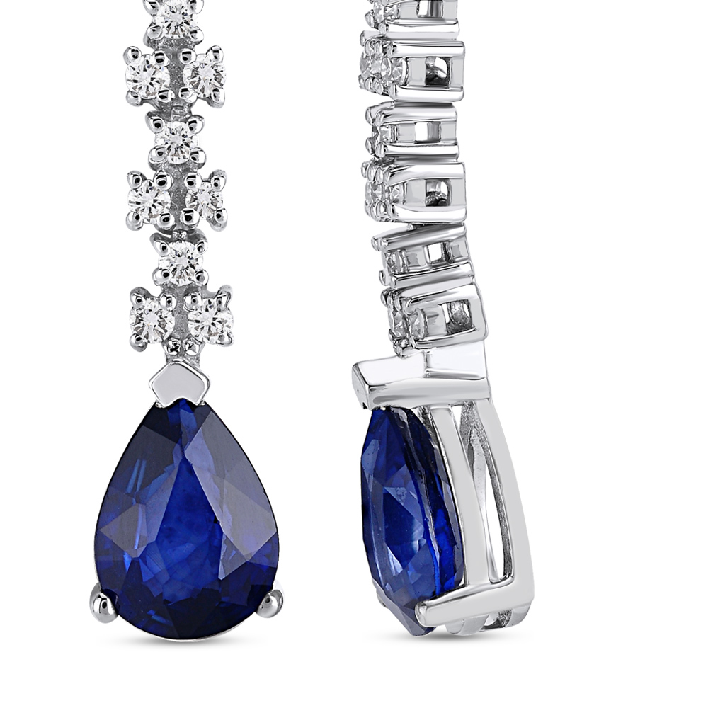 1,60 Karat Pırlanta Safir Küpe